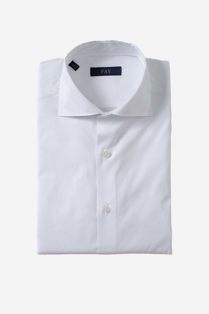 Camicia bianco collo francese stretch