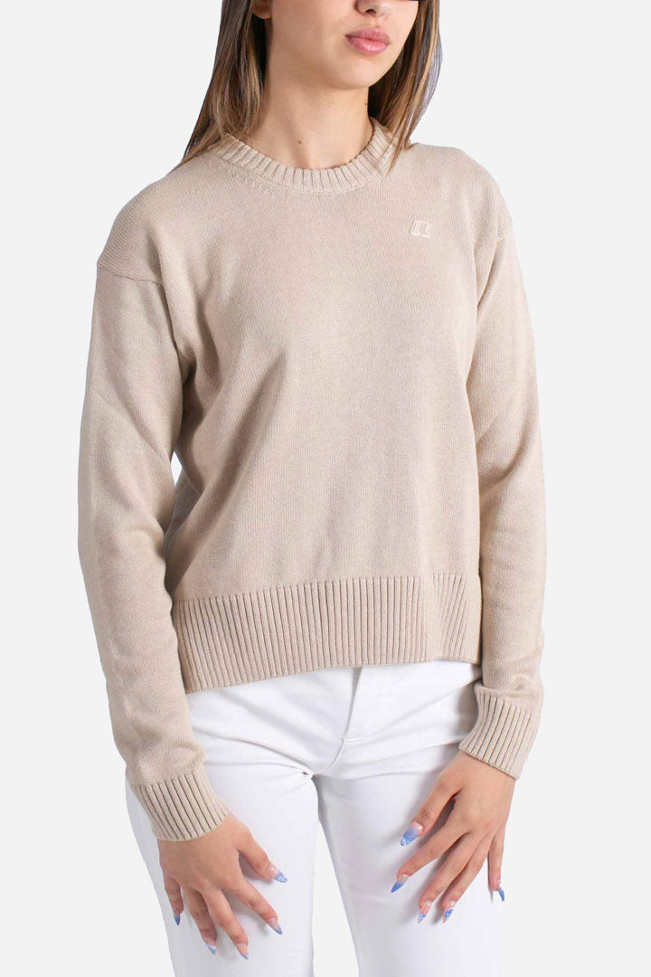 Pullover girocollo Domitine cotton cashmere beige