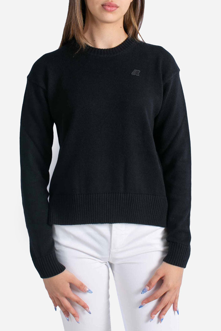 Pullover girocollo Domitine cotton cashmere black pure