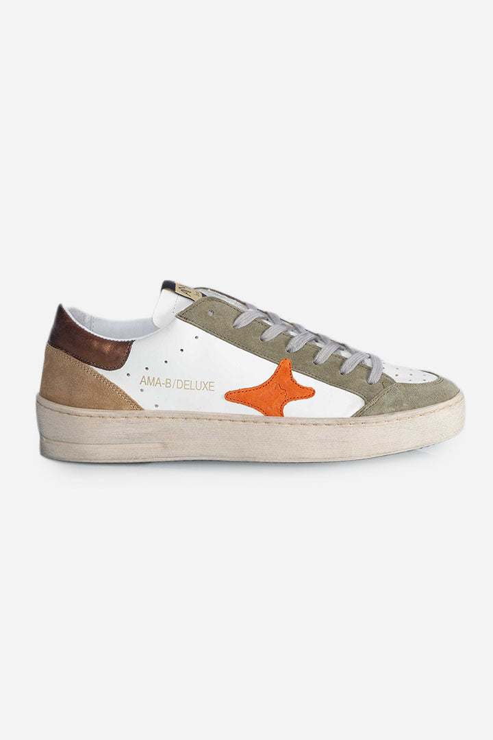 Sneakers Slam in pelle bianco verde