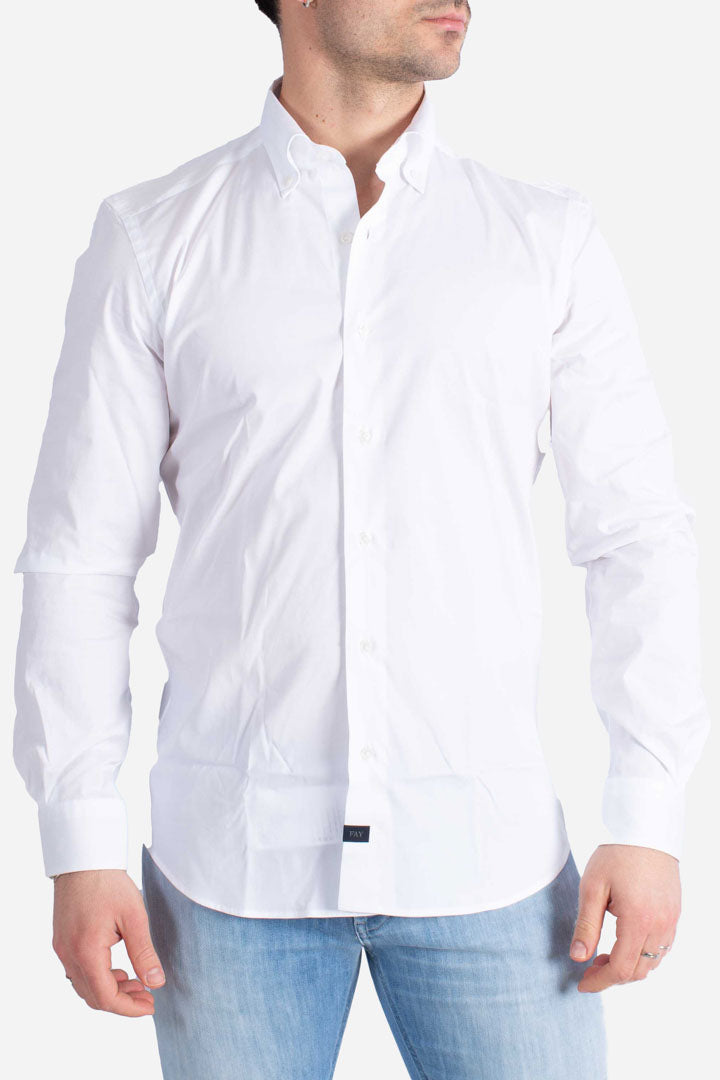 Camicia collo botton down a righe bianco