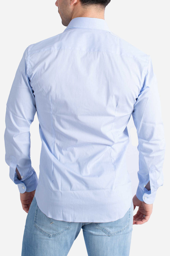 Camicia collo francese stretch celeste