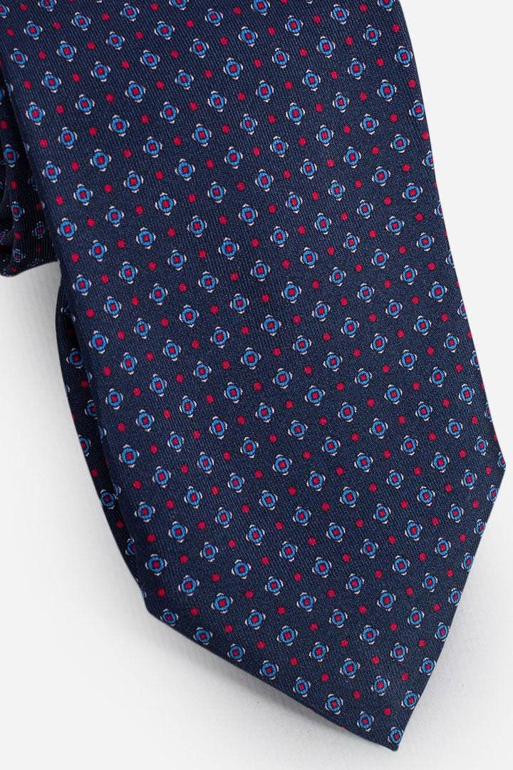 Cravatta in seta cravatteria blu rosso