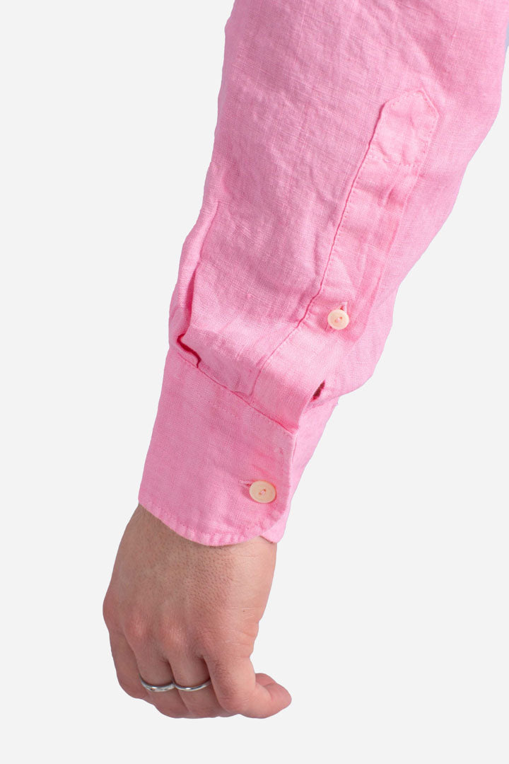 Camicia Pamplona in lino bubble pink