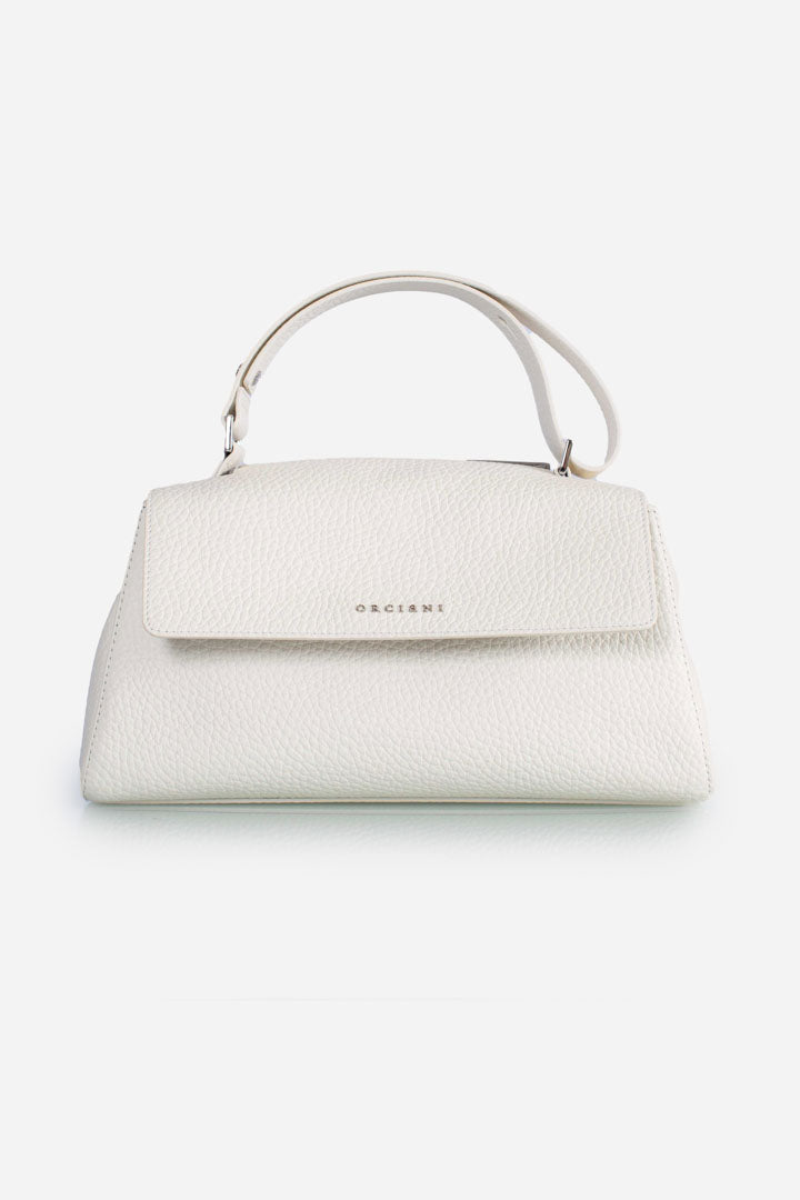 Borsa Sveva Longuette Soft in pelle con tracolla bianco