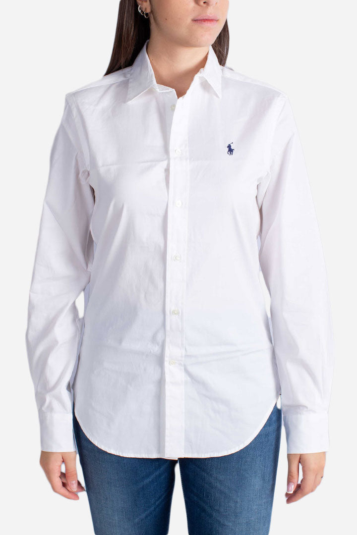 Camicia in cotone white con logo Polo