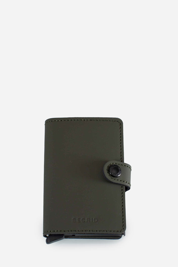 Porta carte Matte green black mini wallet