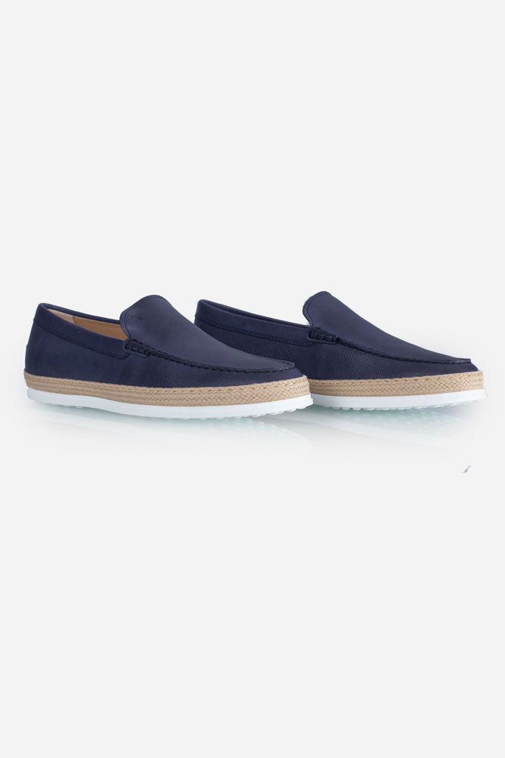 Slip-on in pelle blu