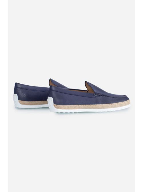 Slip-on in pelle blu