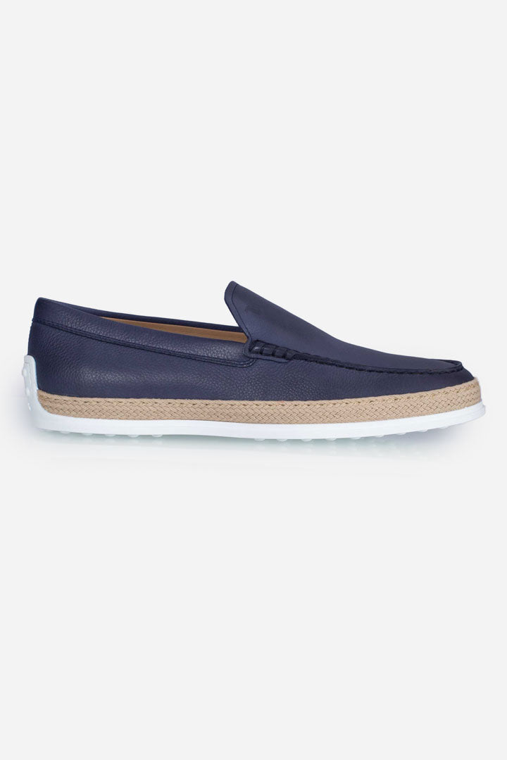 Slip-on in pelle blu